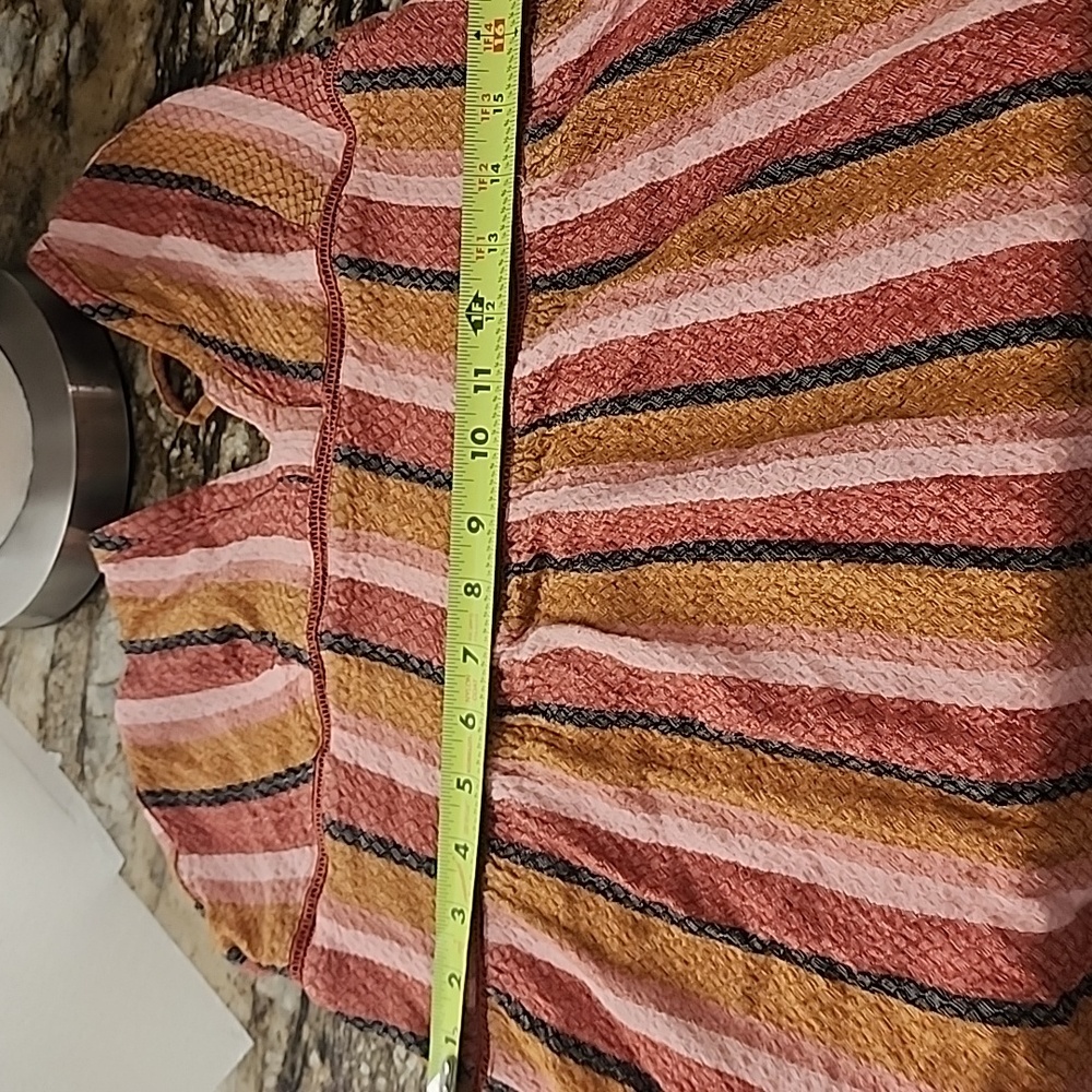 🥳 Roxy Women's Babydoll Dress - Orange/Brown  Beachy Striped Halter Babydoll XL - Picture 11 of 11